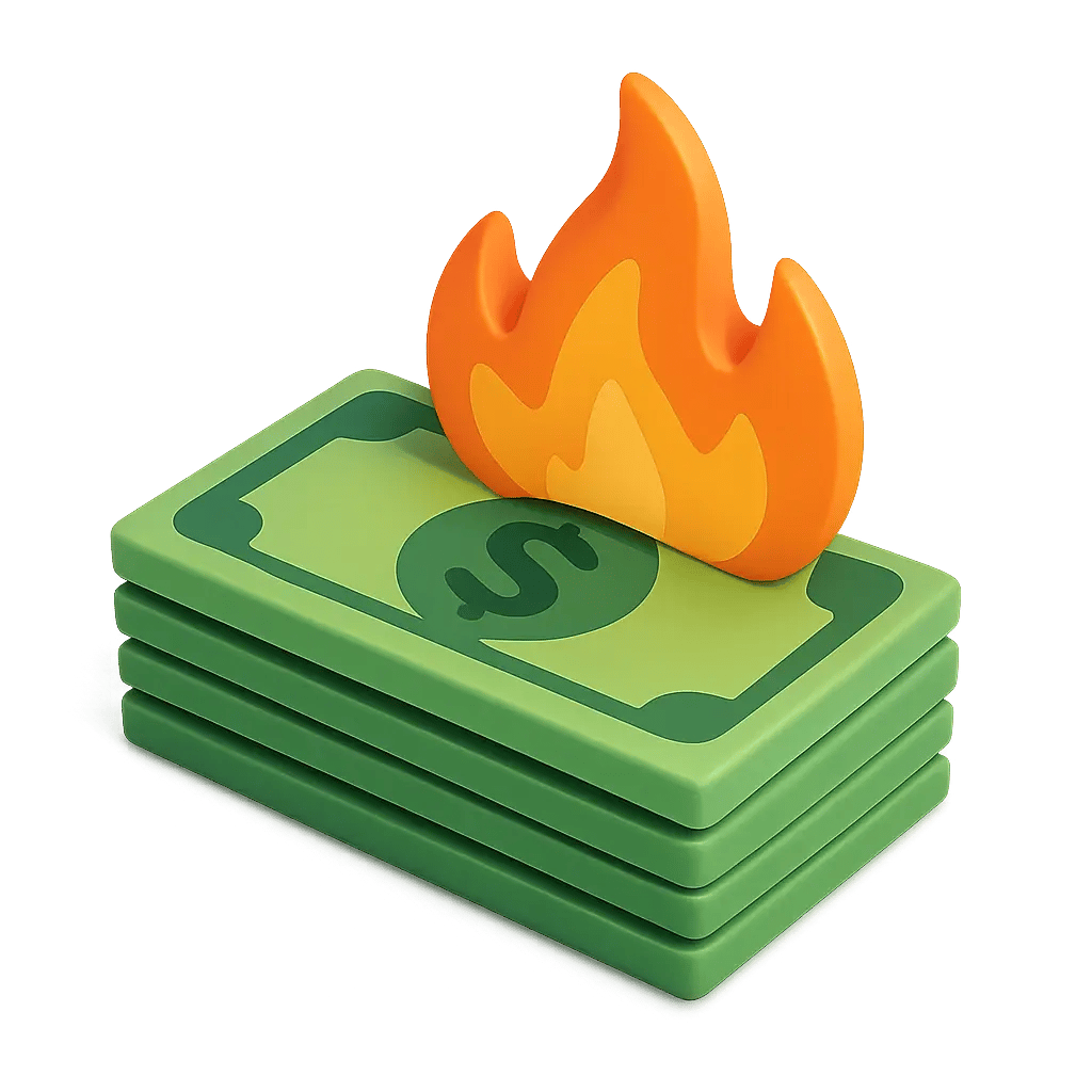 Money on Fire Icon